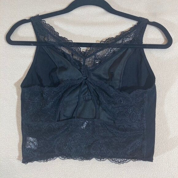Buckle BKE Essentials Bralette Medium Black Lace Lightweight Strappy T‎ Back Bra - Picture 6 of 7